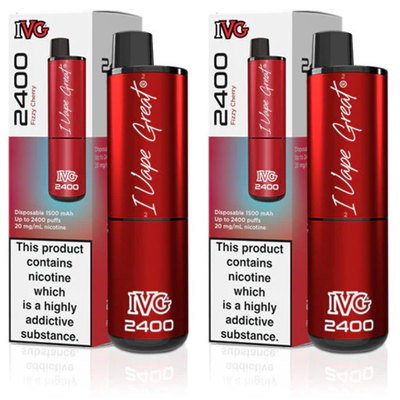 IVG 2400 Fizzy Cherry Vape 20mg, 2pk