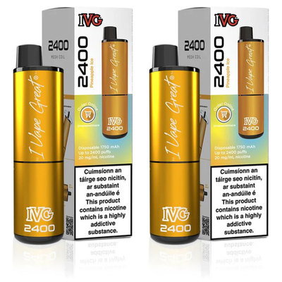 IVG 2400 Pineapple Ice Vape 20mg, 2pk