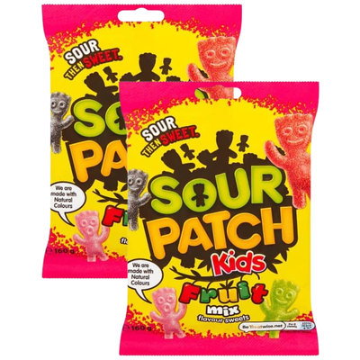 Sour Patch Kids Fruit Mix Sweets, 2 x 105g