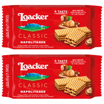 Loacker Napolitaner Chocolate Wafer, 2 x 45g