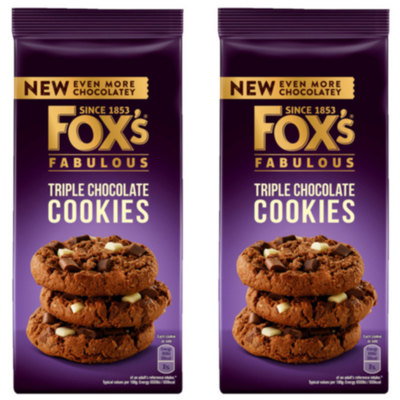 Fox's Fabulous Triple Chocolate Cookies, 2 x 180g