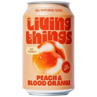 Living Things - Peach & Blood Orange Soda, 330ml