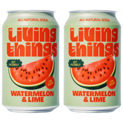 Living Things - Watermelon & Lime Soda, 2 x 330ml