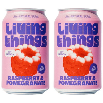 Living Things - Raspberry & Pomegranate Soda, 2 x 330ml