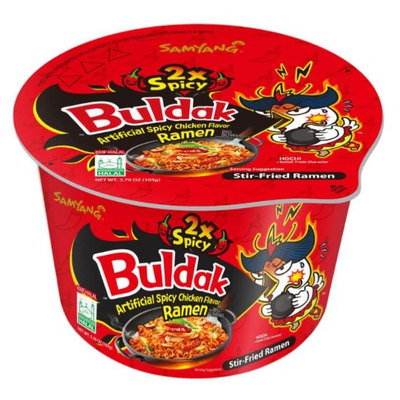 SAMYANG Buldak 2x Spicy Hot Chicken Noodles Bowl, 105g