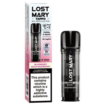 Lost Mary Tappo Vape Pod - Blueberry Sour Raspberry 2ml, 2 pack