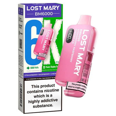 Lost Mary BM6000 Strawberry Raspberry Cherry Ice Vape 20mg