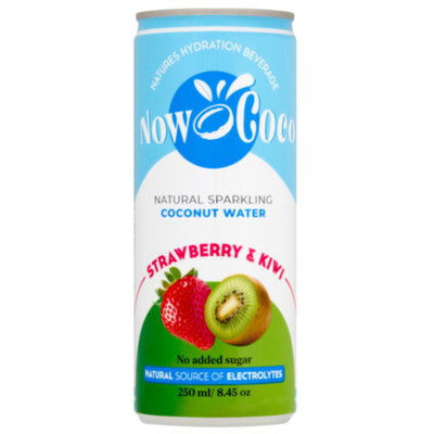 Now Coco Strawberry & Kiwi Sparkling Coconut Water, 250ml
