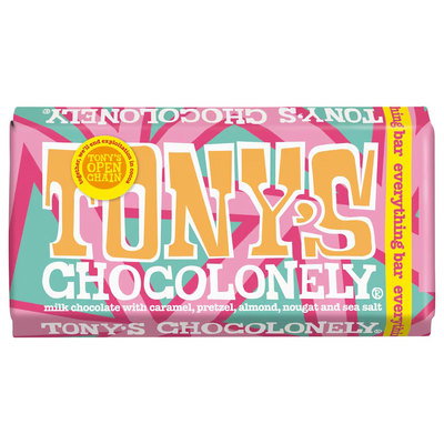 Tony's Chocolonely Everything Bar, Milk Chocolate, 180g