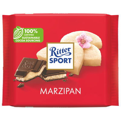 Ritter Sport Marzipan Chocolate Bar, 100g