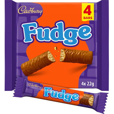 Cadbury Fudge Chocolate Bars, 4pk, 88g