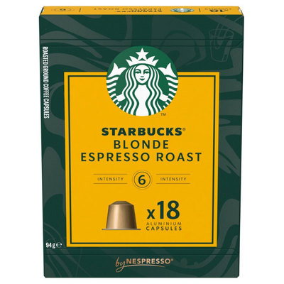 Starbucks Blonde Espresso Roast Nespresso Coffee Capsules, 18pk