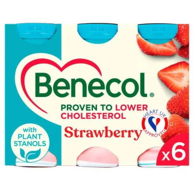 Benecol Strawberry Yogurt Drink, 6 x 67.5g