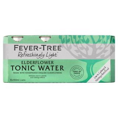 Fever Tree Light Elderflower Tonic Water, 8 x 150ml