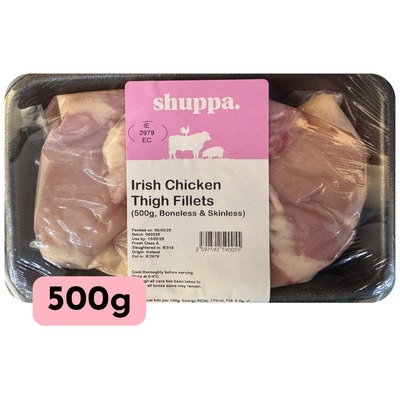 Shuppa Irish Chicken Thigh Fillets (Boneless & Skinless), 500g
