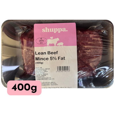 Shuppa Lean Beef Mince 5% Fat, 400g