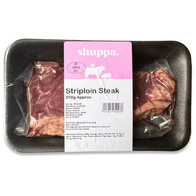Shuppa Irish Striploin Steak, 200g