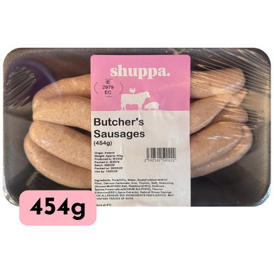 Shuppa Butcher's Sausages, 454g