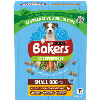 BAKERS Superfoods Small Dog Chicken Dry Dog Food, 1.1kg