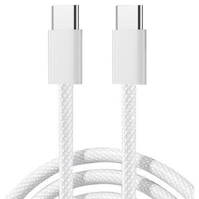 Joyroom USB-C to USB-C White Cable, 1m (Charging/Data for Android / iPhone 15+)