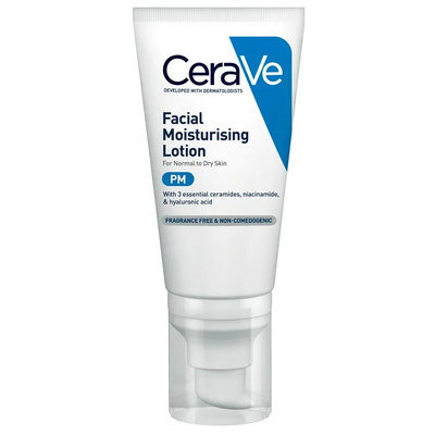 CeraVe PM Facial Moisturising Lotion for Normal to Dry Skin, 52ml