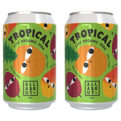 All About Tropical Live Soda, 2 x 330ml