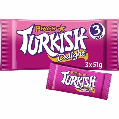Fry's Turkish Delight Chocolate Bar 3 Pack, 3 x 51g