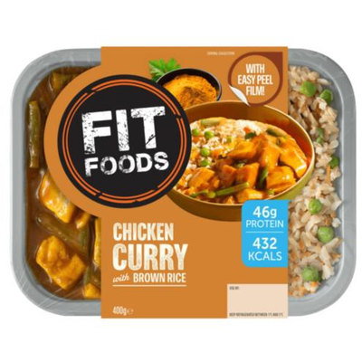 Fit Foods Chicken Curry with Brown Rice, 400g