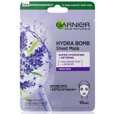 Garnier Hydra Bomb Lavender Hydrating Tissue Mask - Face Mask For Tired Skin, 32g