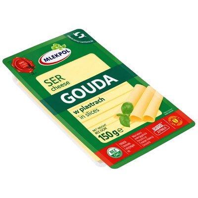 Mlekpol Sliced Gouda Cheese, 150g