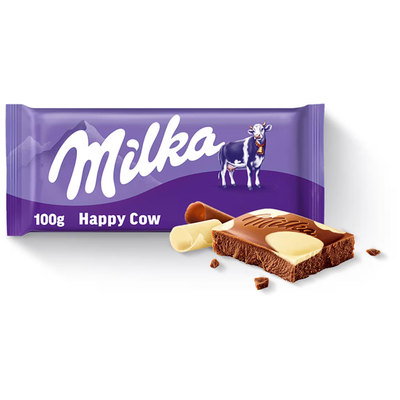 Milka Happy Cow Milk & White Chocolate, 100g