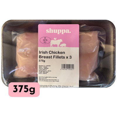 Shuppa Irish Chicken Breast Fillets, 3pk, 375g