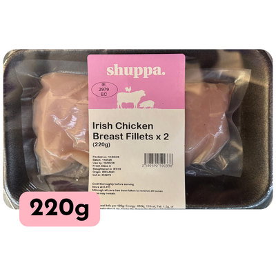 Shuppa Irish Chicken Breast Fillets, 2pk, 220g