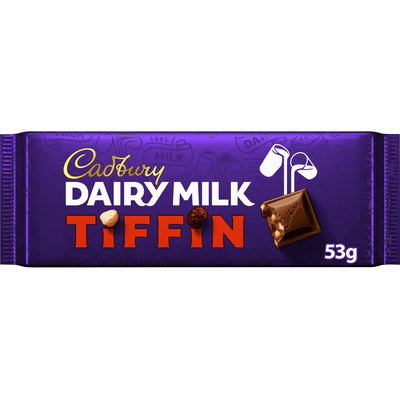 Cadbury Dairy Milk Tiffin Chocolate Bar, 53g