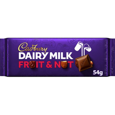 Cadbury Dairy Milk Fruit & Nut Chocolate Bar, 54g