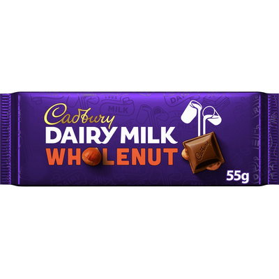 Cadbury Dairy Milk Wholenut Chocolate Bar, 55g