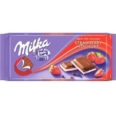 Milka Strawberry Yoghurt Chocolate, 100g