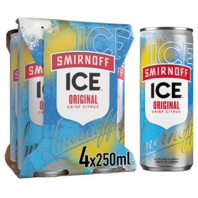 Smirnoff Ice Classic Citrus Vodka Drink, 4 x 250ml