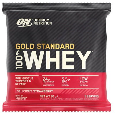 Optimum Nutrition Gold Standard 100% Whey Protein Powder Delicious Strawberry, 30g