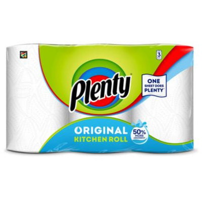 Plenty Large Kitchen Roll Original, 3pk
