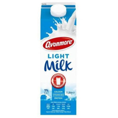 Avonmore Light 1% Fat Milk, 1L