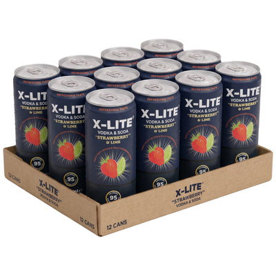 X-Lite Vodka And Soda w. Strawberry & Lime Drink, 12 x 330ml