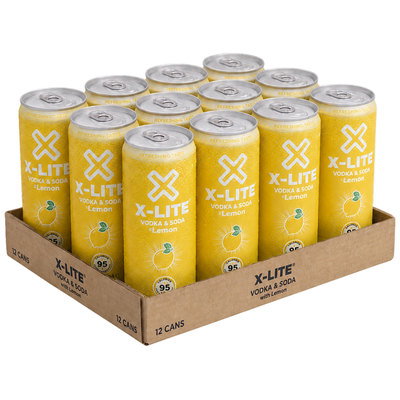 X-Lite Vodka And Soda w. Lemon Drink, 12 x 330ml