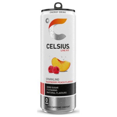 Celsius Energy Drink, Sparkling Raspberry Peach, 355ml