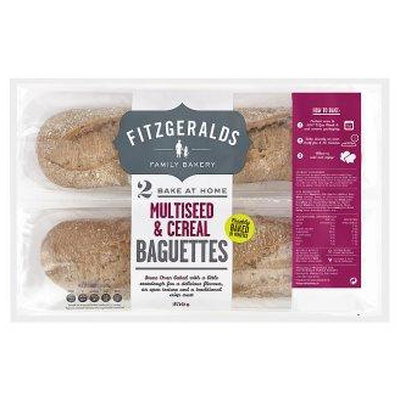 Fitzgeralds Family Bakery Bake At Home Mutiseed Bread Baguettes, 250g
