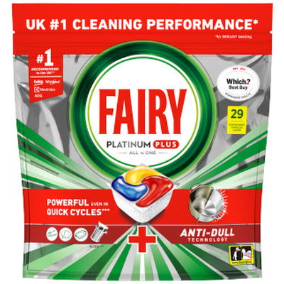 Fairy Platinum Plus Dishwasher Tablet Lemon, 29pk
