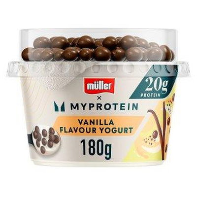 Muller X MyProtein Vanilla Protein Yogurt with Chocolate Balls, 180g
