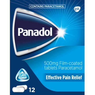 Panadol Paracetamol Tablets Compact 500mg, 12pk