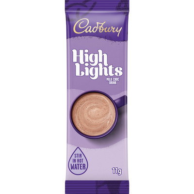 Cadbury Highlights Milk Hot Chocolate, Single Sachet, 11g