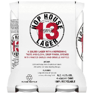 Hop House 13 Lager Can Beer, 4 x 500ml